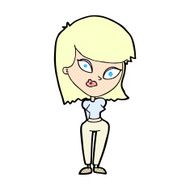 comic cartoon confused woman