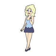 comic cartoon attractive office woman