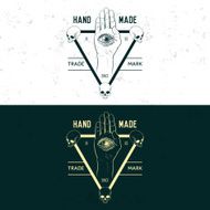 Badge symbol or logotype with hand N29