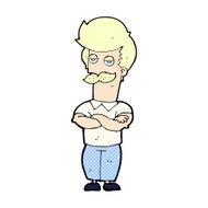 comic cartoon mustache muscle man
