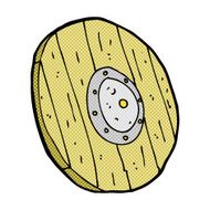 comic cartoon wooden shield