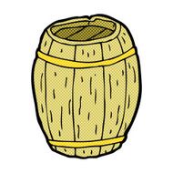 comic cartoon wooden barrel