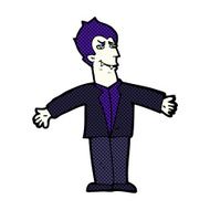 comic cartoon vampire man with open arms