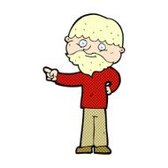 comic cartoon bearded man pointing