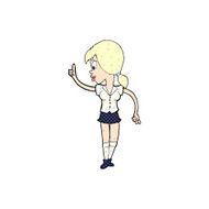 comic cartoon girl with idea