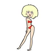 comic cartoon woman in bikini