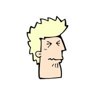 comic cartoon unhappy man