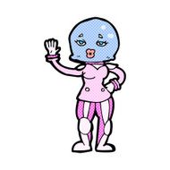comic cartoon female astronaut N3