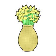 comic cartoon vase of flowers