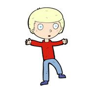 comic cartoon startled boy
