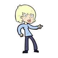 comic cartoon woman pointing