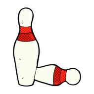 comic cartoon ten pin bowling skittles