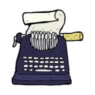 comic cartoon typewriter