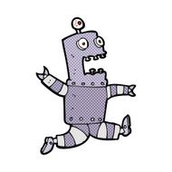 comic cartoon terrified robot