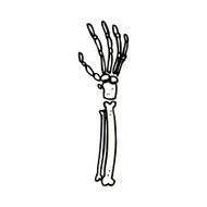 comic cartoon skeleton hand N2