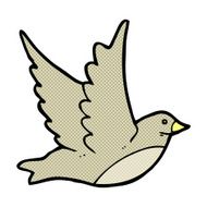 comic cartoon flying bird