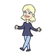 comic cartoon woman with no worries