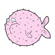 comic cartoon puffer fish