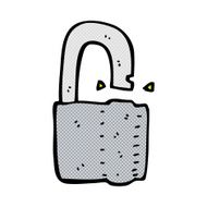 comic cartoon padlock