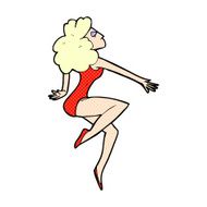 comic cartoon dancing woman N3