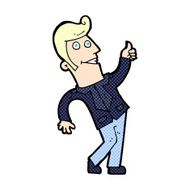 comic cartoon man giving thumbs up sign