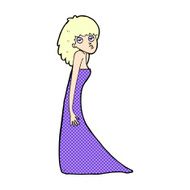 comic cartoon woman pulling photo face