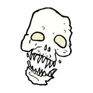comic cartoon scary skull