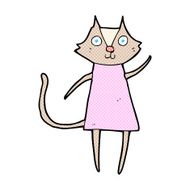 cute comic cartoon cat waving