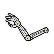 comic cartoon robot arm