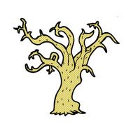 comic cartoon winter tree N2
