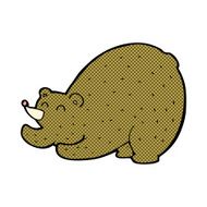comic cartoon stretching bear