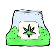comic cartoon bag of weed