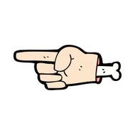 comic cartoon pointing hand symbol