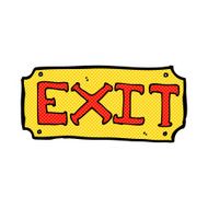 comic cartoon exit sign