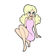 comic cartoon attractive woman posing