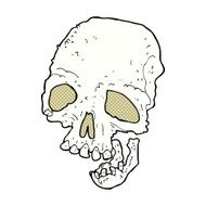 comic cartoon ancient spooky skull