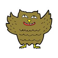 comic cartoon happy owl