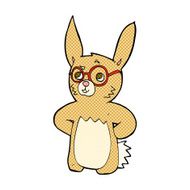 comic cartoon rabbit wearing spectacles