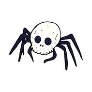 comic cartoon spooky halloween skull spider