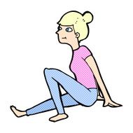 comic cartoon woman sitting