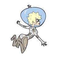 comic cartoon space woman N2
