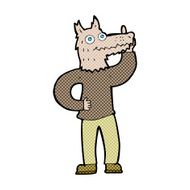comic cartoon werewolf with idea