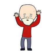 comic cartoon bearded man panicking