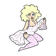 comic cartoon woman changing