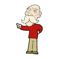 comic cartoon annoyed old man pointing