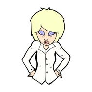 comic cartoon woman with hands on hips N4