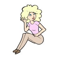 comic cartoon woman listening