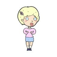 comic cartoon surprised woman N4