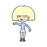 comic cartoon smug woman making dismissive gesture