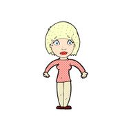 comic cartoon surprised woman N5
